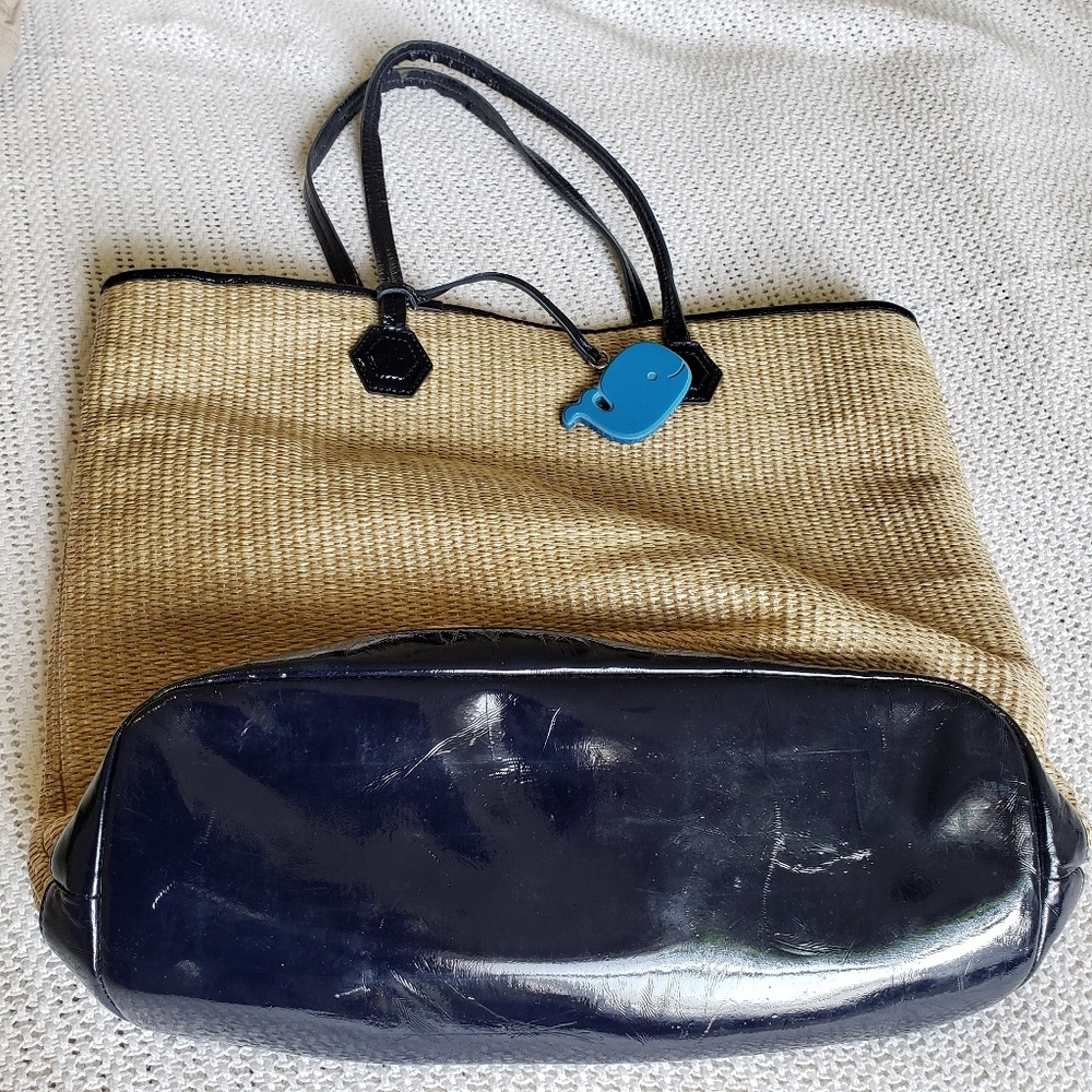 Rare! Vintage Jonathan Adler Duchess Straw Tote Bag Gem